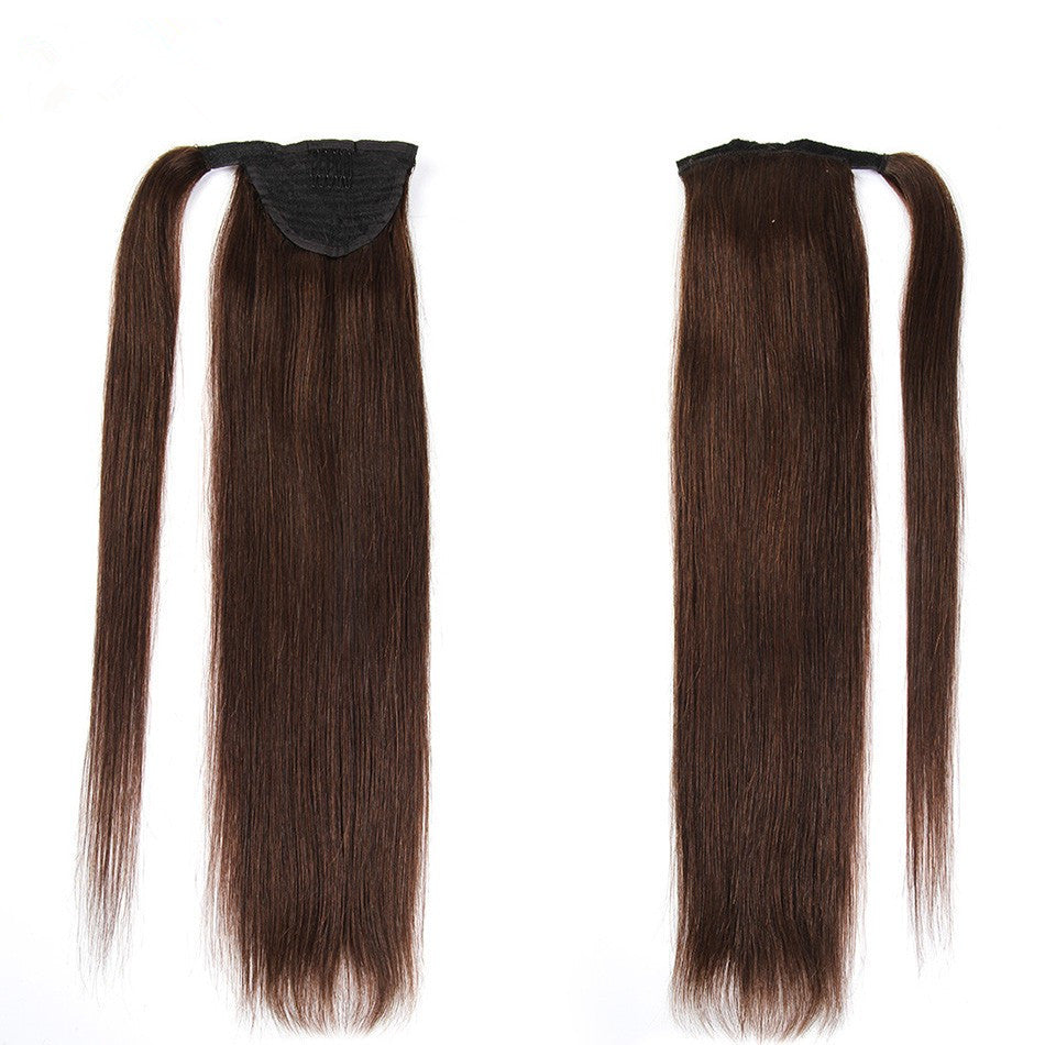 Real Hair Velcro Ponytail Long Hair Seamless Extension Wig Braids