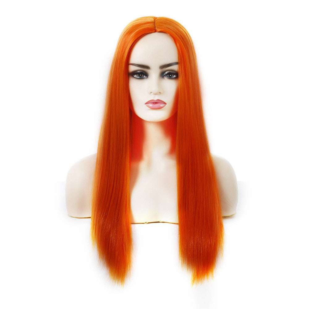 Women's Chemical Fiber Hair Wigs For Long Straight Dyed Hair