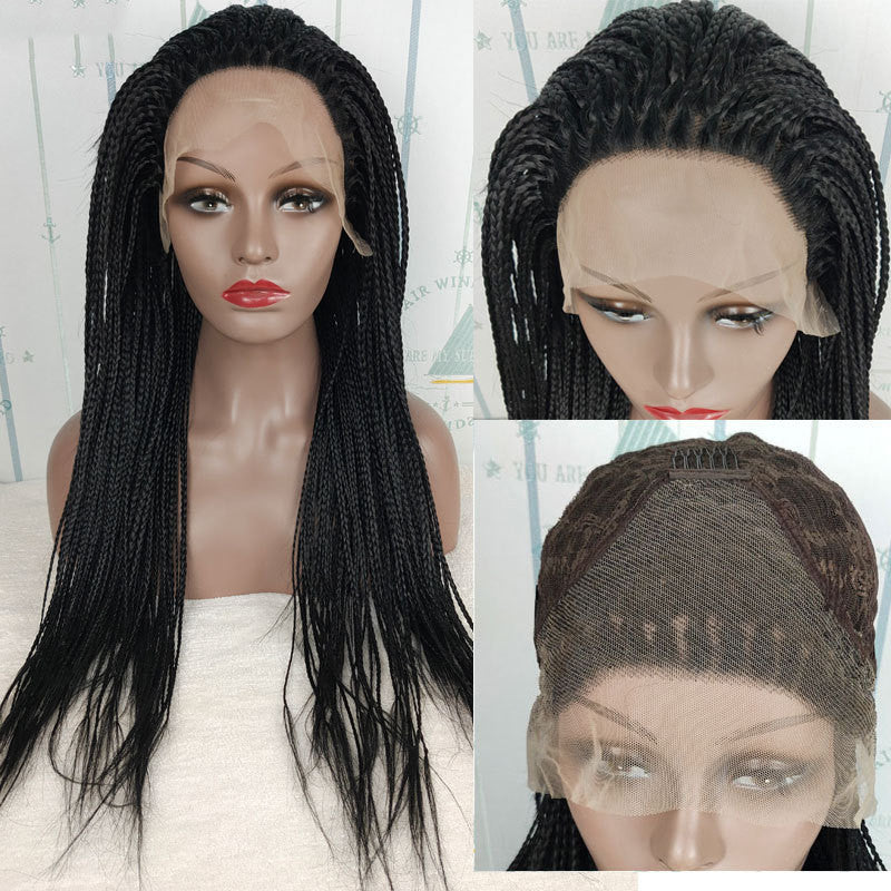 13x6 Braided Wigs Synthetic Lace Front Wig Blac