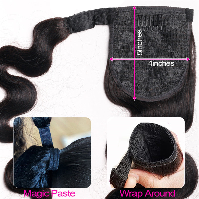 Wig Jurchen Human Hair Ponytail Bandage Bundled Ponytail