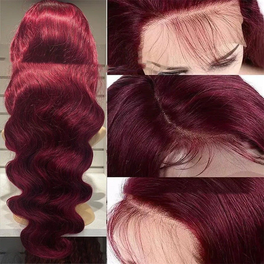Wine Red Human Hair Wig