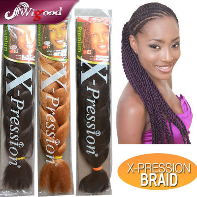 New African Chemical Fiber XpressionBraid Hair, European and American Natural Wig Black Braid Mixed Color