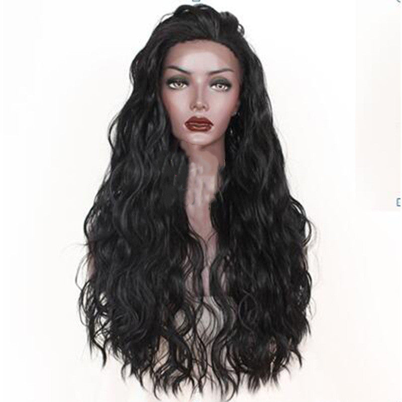 Front lace synthetic long curly hair