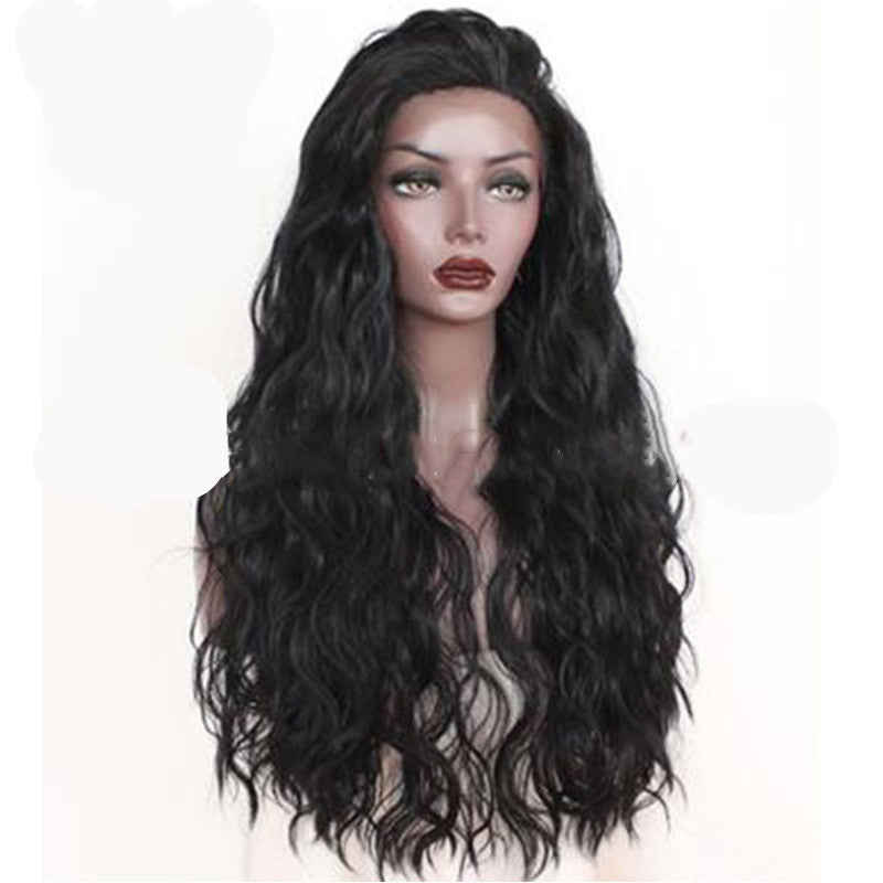 Front lace synthetic long curly hair