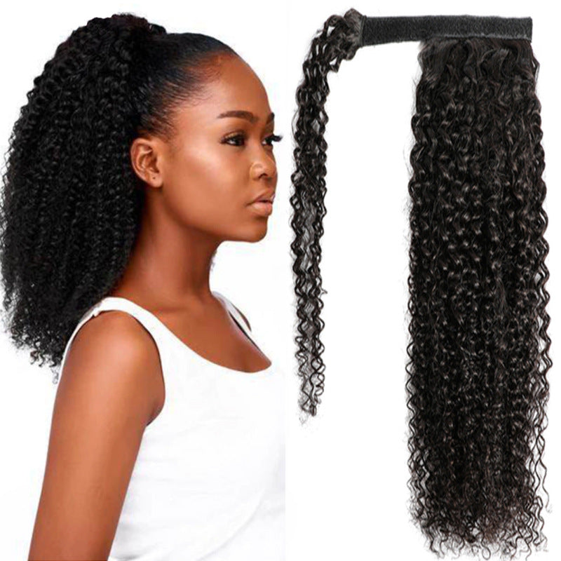 Velcro Ponytail Body Water Deep Kinky Curly Hair Ponytail