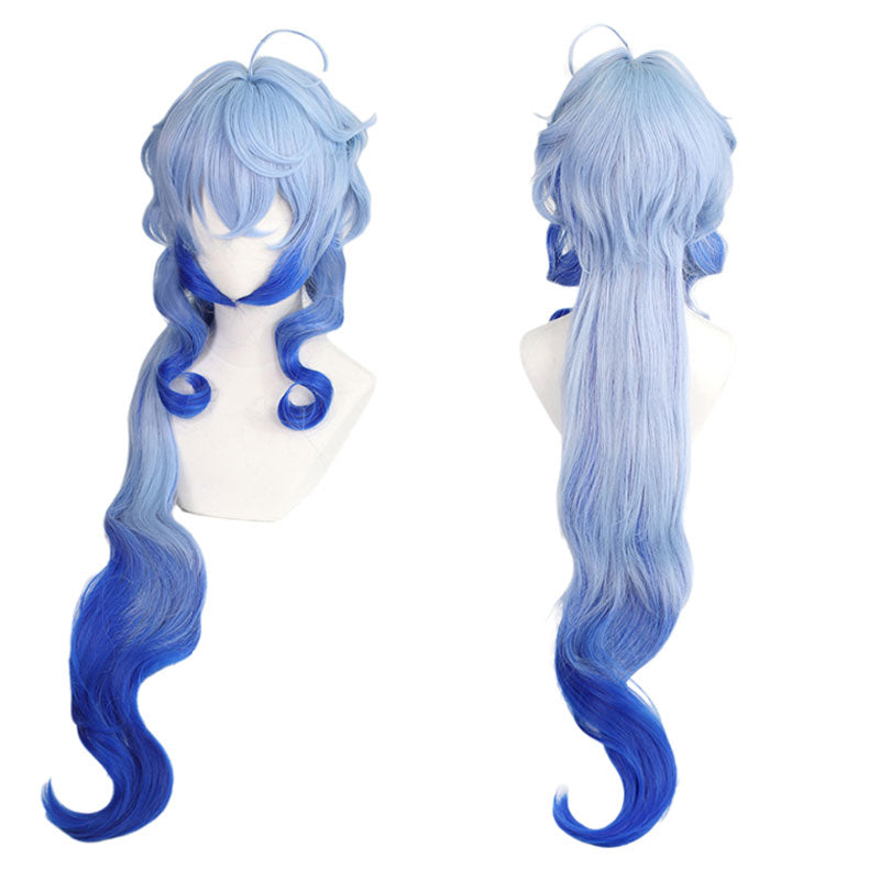 Wig Gradient Blue Long Cosplay Wig Heat-resistant Synthetic Hair  Free Wig Hat