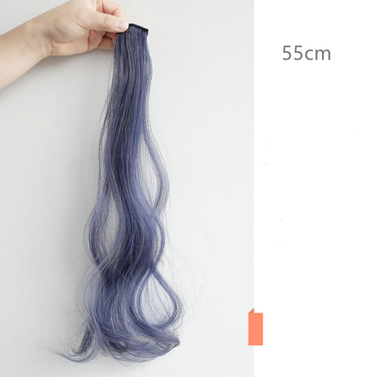 Color Wigs Female Long Hair Highlighting Gradient Invisible Curly Hair