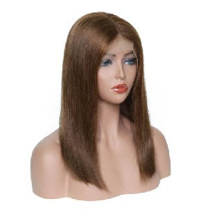 Color #4 Bob Wig Chocolate Brown HD Lace Front Wig Human Hair Glueless 13x4 Frontal Wigs Human Hair Lace Front Wigs Pre Plucked,Dark Brown Bob Wig 180% Density 12 Inch