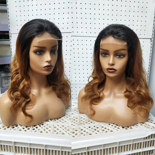 Ombre 1B 27 Body Wave 4x4 Lace Wig Brazilian Human Hair Wigs