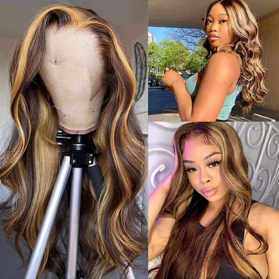 Highlight Wig Human Hair Ombre Lace Front