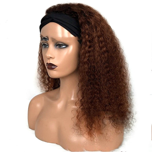 Human Hair Jerry Curly Headband Wigs