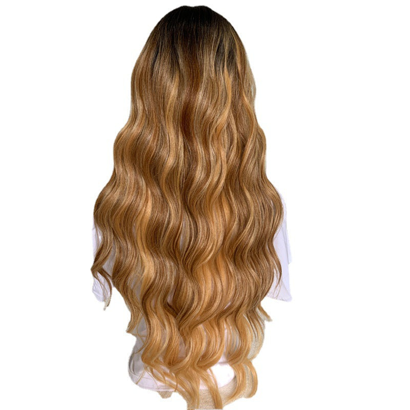 30inch Long Curly Hair Piano Color Pick Color Synthetic Wig Big Wave